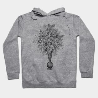 Vintage Flower Vase Sketch Hoodie